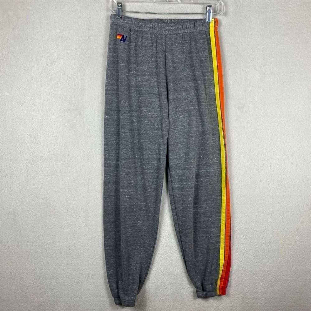 AVIATOR NATION 5 STRIPE SWEATPANTS - HEATHER GREY - SZ - MEDIUM  (B876)